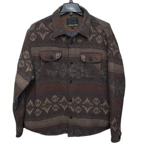 Jachs New York  Flannel Aztec Southwest XXL 2XL Shacket Wool Blend Brown Men's